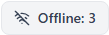 Mobile: the compact gray Offline badge reading 'Offline: 3'