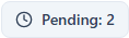 Mobile: the compact slate Pending badge reading 'Pending: 2'